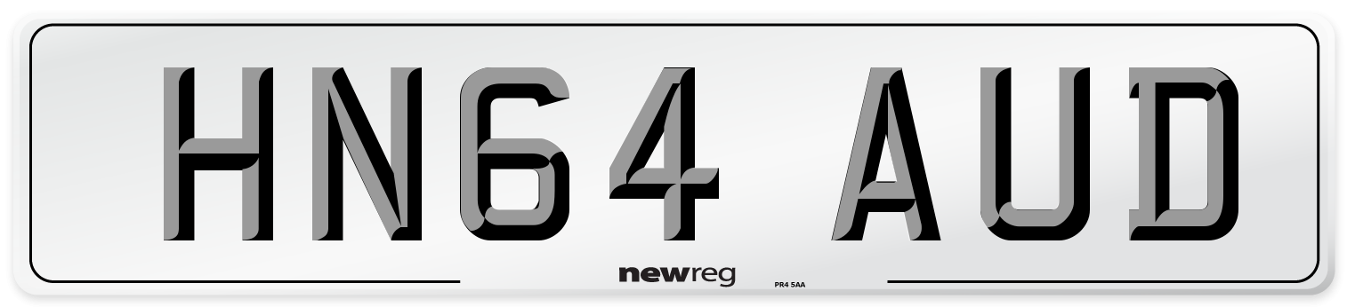 HN64 AUD Number Plate from New Reg